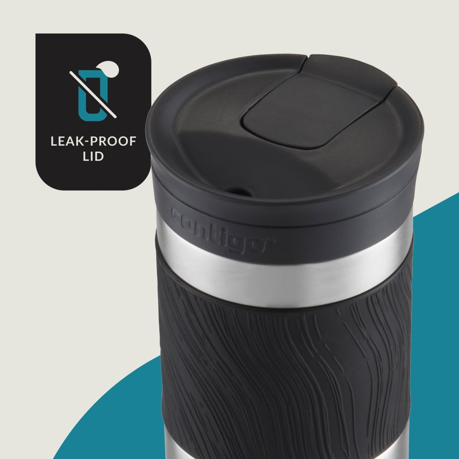 Contigo Byron 2.0 Stainless Steel Travel Mug with SNAPSEAL Lid and Grip in Black, 24 fl oz. PIFY
