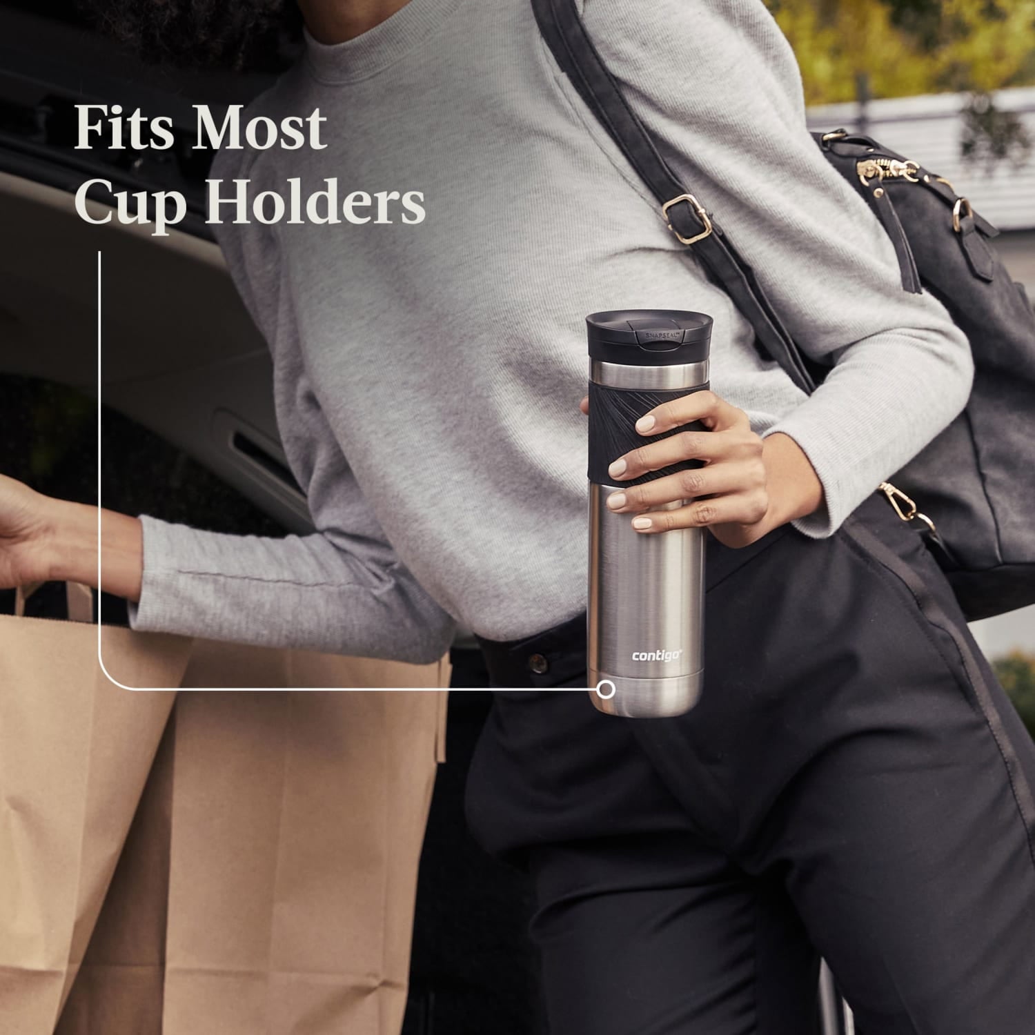 Contigo Byron 2.0 Stainless Steel Travel Mug with SNAPSEAL Lid and Grip in Black, 24 fl oz. PIFY