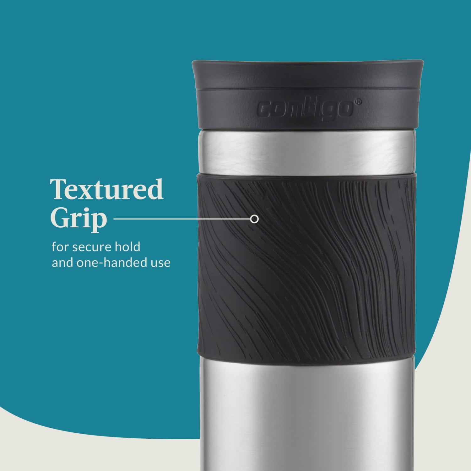 Contigo Byron 2.0 Stainless Steel Travel Mug with SNAPSEAL Lid and Grip in Black, 24 fl oz. PIFY