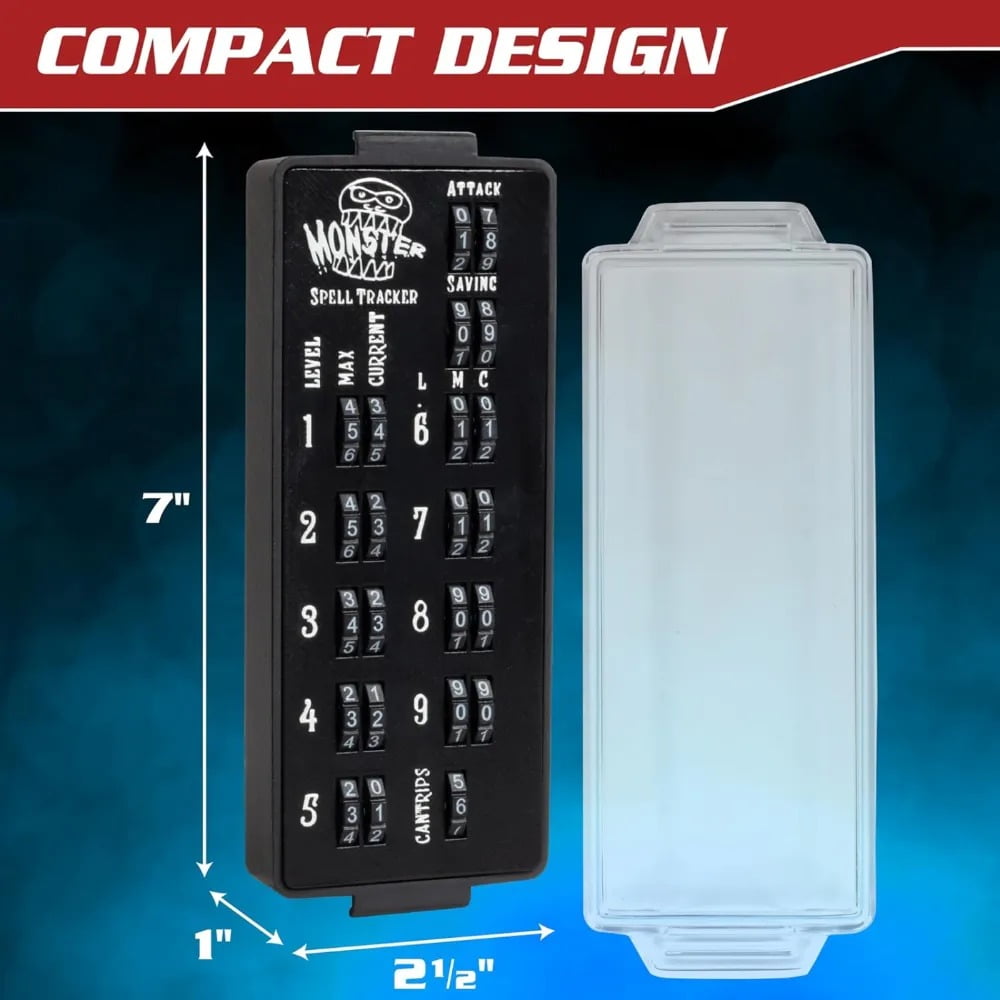 Ultimate RPG Spell Tracker for DND- Easily Keep Track of All Magic Stats, Levels, Modifiers Easily w Adjustable Place-Locking Dials &amp; Protective Cover- Compatible w Dungeons Dragons 5e Tabletop Games U3FH