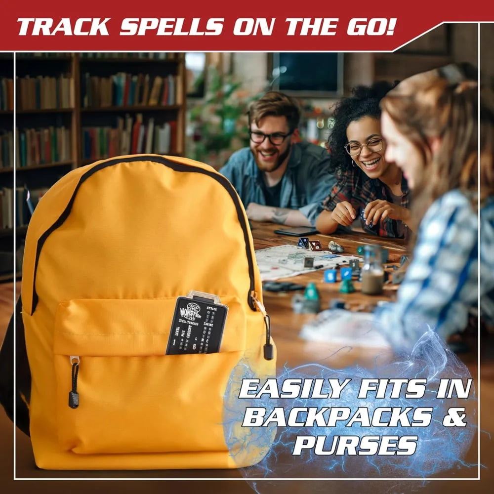 Ultimate RPG Spell Tracker for DND- Easily Keep Track of All Magic Stats, Levels, Modifiers Easily w Adjustable Place-Locking Dials &amp; Protective Cover- Compatible w Dungeons Dragons 5e Tabletop Games U3FH