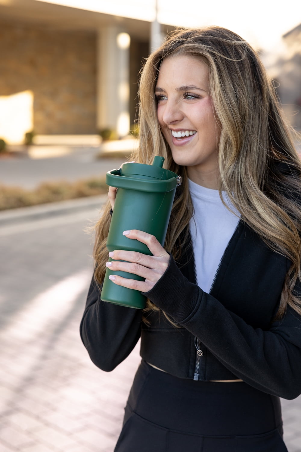 Simple Modern 30 fl oz Insulated Stainless Steel Trek Pivot Tumbler with Straw Lid and Top Handle|Forest E33V
