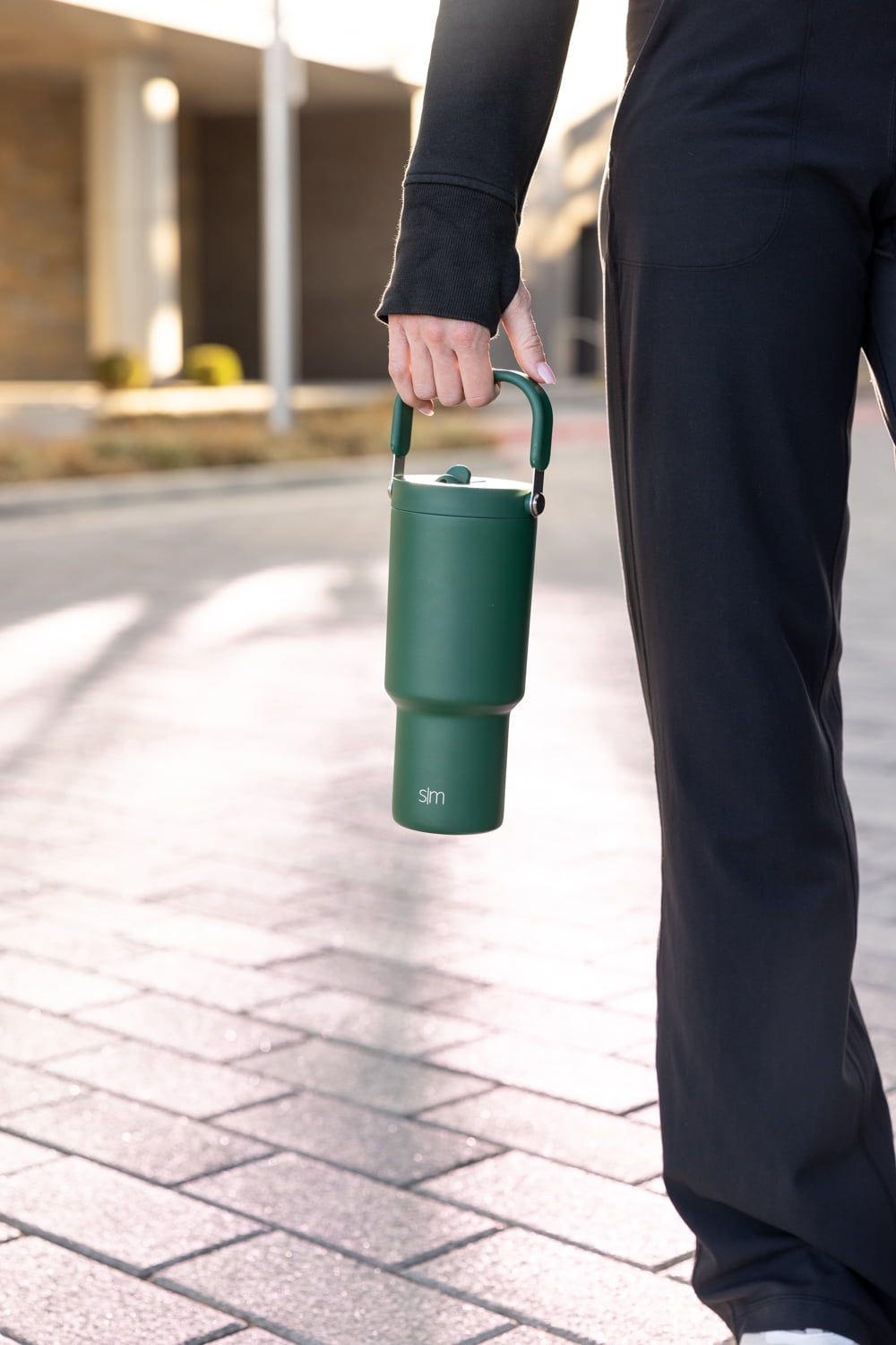 Simple Modern 30 fl oz Insulated Stainless Steel Trek Pivot Tumbler with Straw Lid and Top Handle|Forest E33V