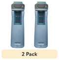 (2 pack) Contigo Clybourn Plastic FreeFlow Filter Water Bottle with AUTOSEAL Lid 24 oz., Dark Ice, with Replacable Filter K2LG