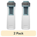 (2 pack) Contigo Clybourn Plastic FreeFlow Filter Water Bottle with AUTOSEAL Lid 24 oz., Salt, with Replacable Filter I3R3