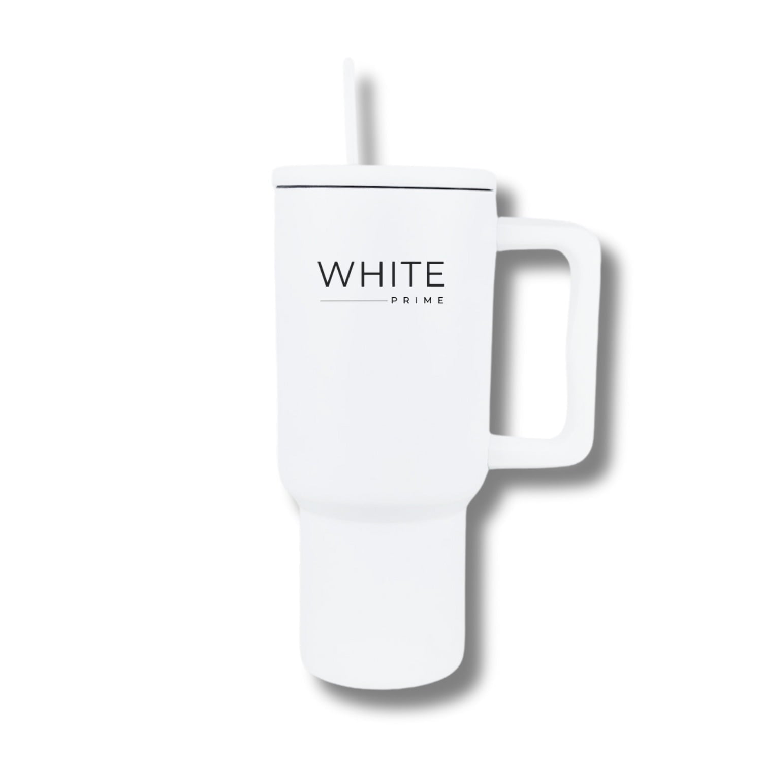 Tumbler 30 oz – Stainless Steel Cup with Handle and Lid | White Prime 076I