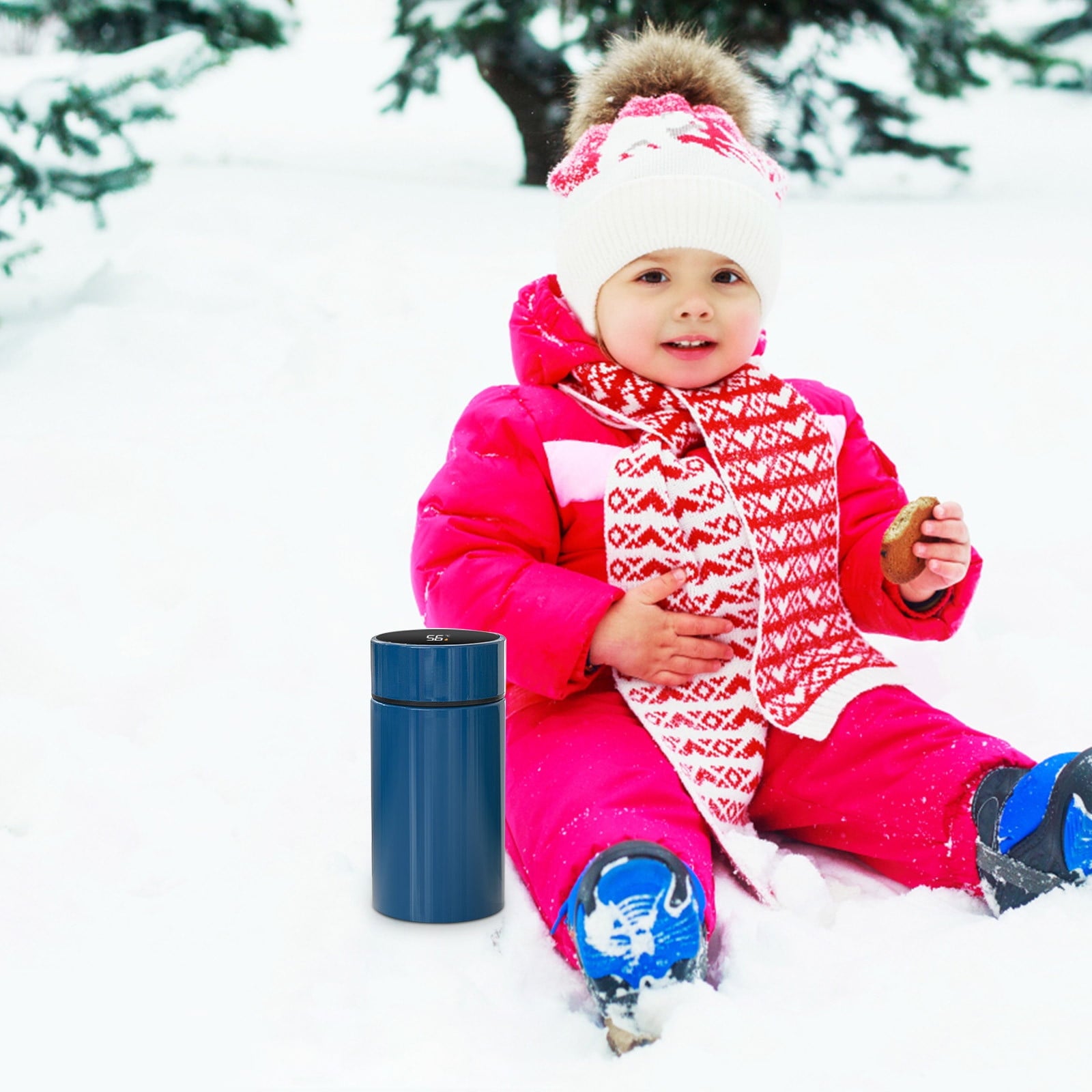 Stainless Steel Insulation Cup Cute Mini Portable Children Student Water Bottle Coffee Travel Mug LED Temperature Display Double Walled Vacuum Long Lasting Insulation J8LC