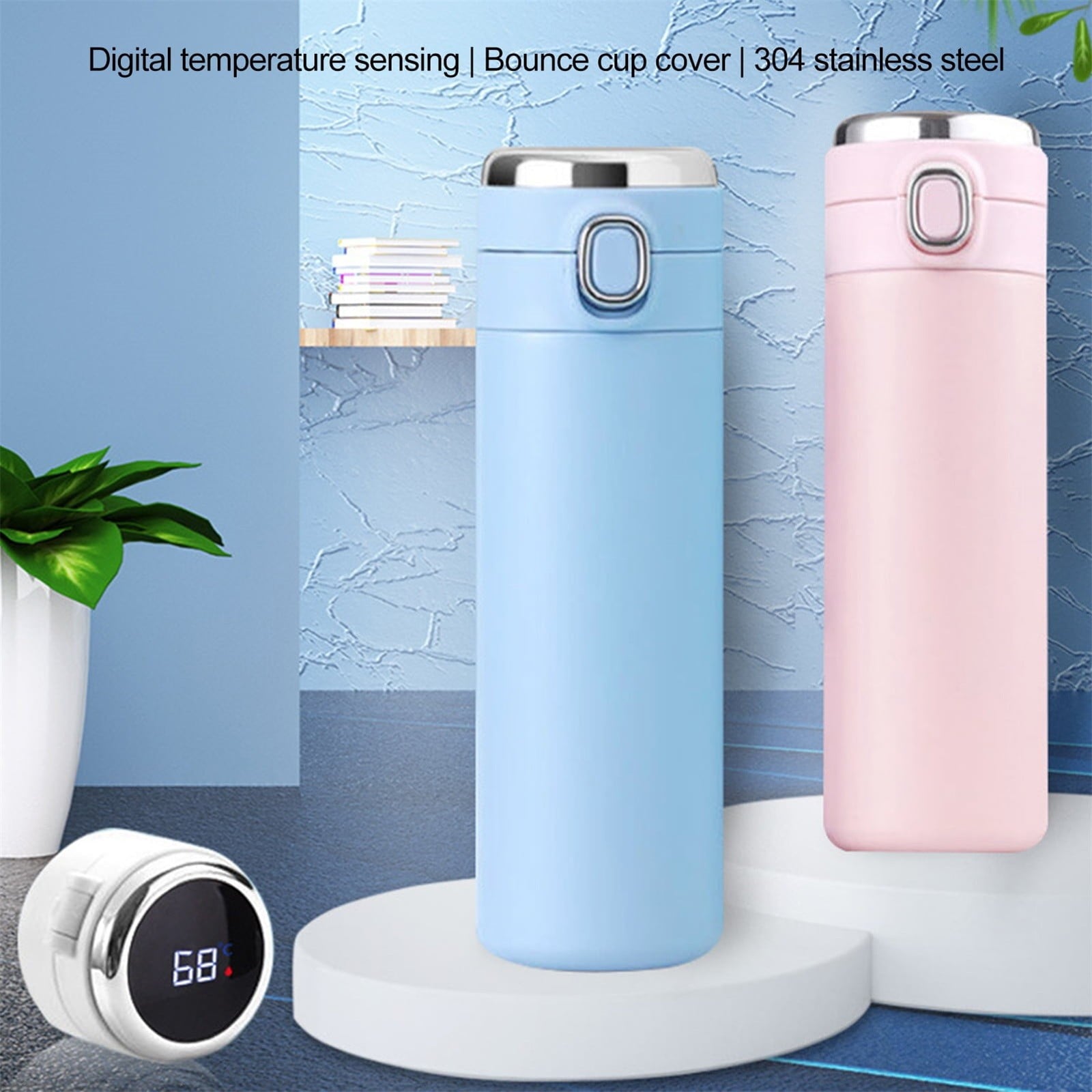 Stainless Steel Insulation Cup Cute Mini Portable Children Student Water Bottle Coffee Travel Mug LED Temperature Display Double Walled Vacuum Long Lasting Insulation J8LC