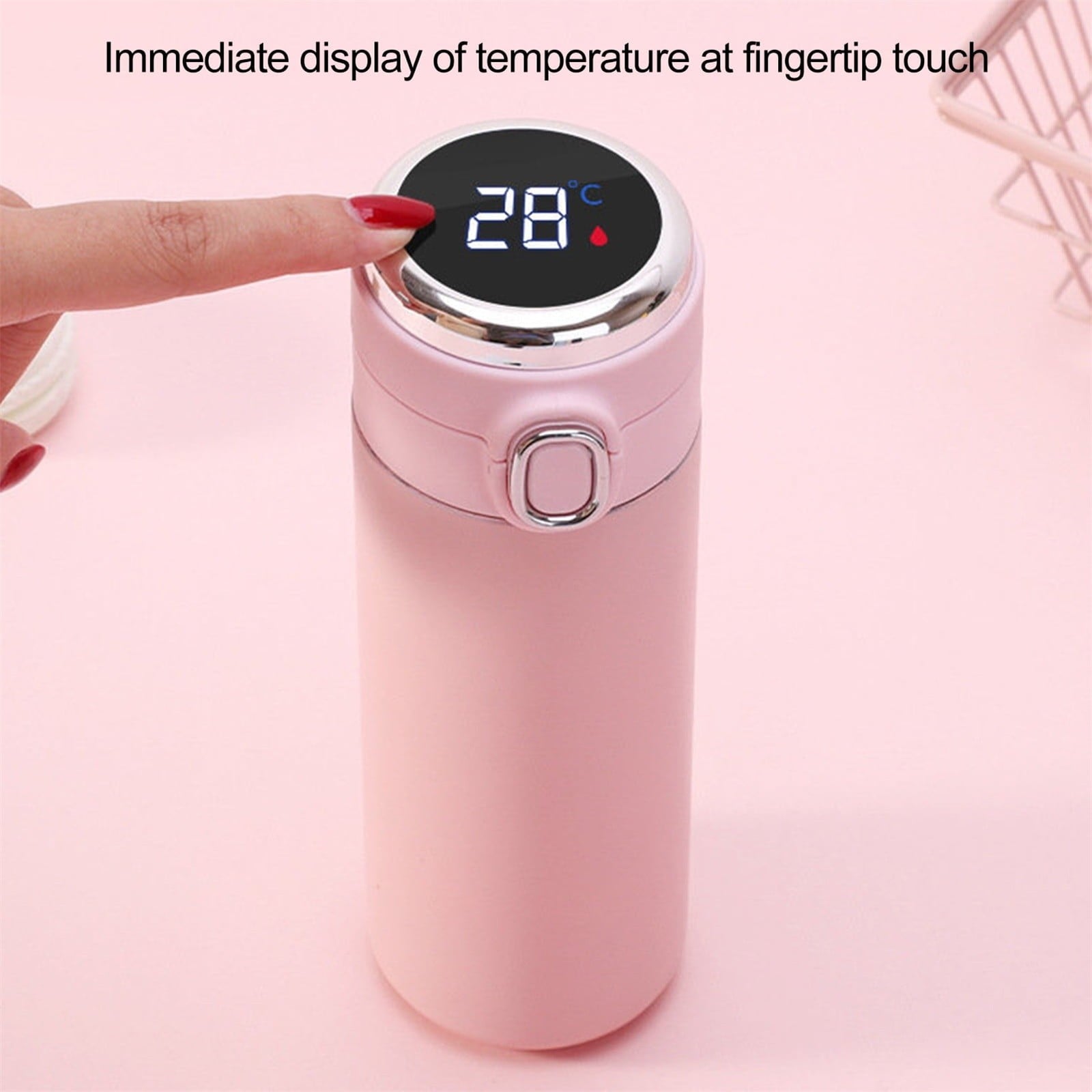 Stainless Steel Insulation Cup Cute Mini Portable Children Student Water Bottle Coffee Travel Mug LED Temperature Display Double Walled Vacuum Long Lasting Insulation J8LC
