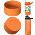 Linkidea 2 Pack Water Bottle Boot Compatible with CamelBak Eddy+20oz/25oz, Chute Mag 20oz/25oz, Carry Cap, Silicone Anti-Slip Bottle Bottom Bumper Protector (Orange) LLHJ