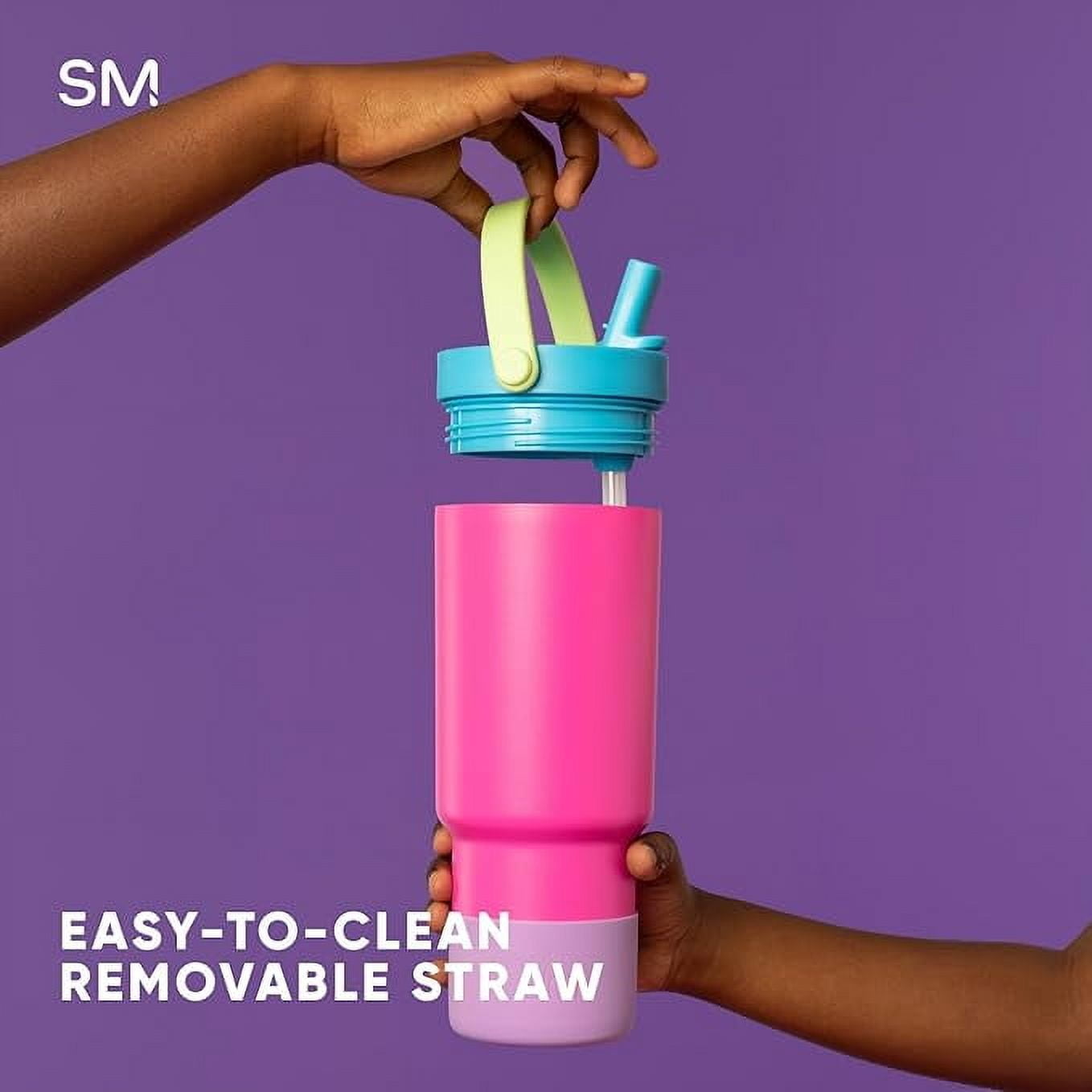 Simple Modern 24 fl oz Insulated Stainless Steel Trek Pivot Tumbler with Straw Lid and Top Handle|Seaside Blue Z701