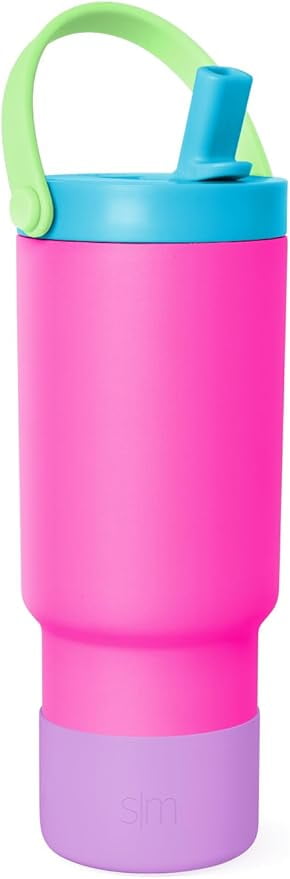 Simple Modern 24 fl oz Insulated Stainless Steel Trek Pivot Tumbler with Straw Lid and Top Handle|Seaside Blue Z701
