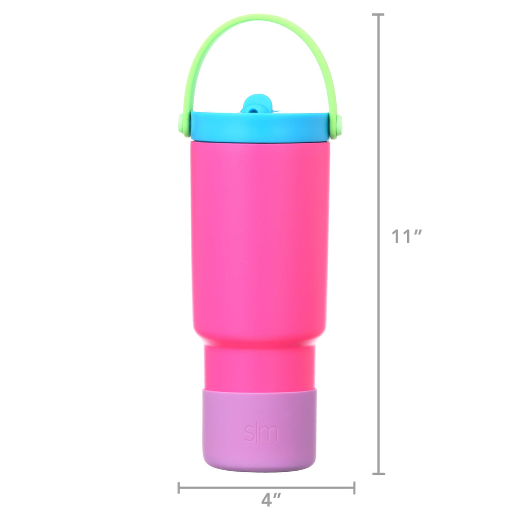 Simple Modern 24 fl oz Insulated Stainless Steel Trek Pivot Tumbler with Straw Lid and Top Handle|Seaside Blue Z701