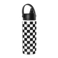 Simple Modern 18 fl oz Insulated Stainless Steel Summit Wide Mouth Water Bottle with Handle and Straw Lid|Black and White Checkmate YNCR