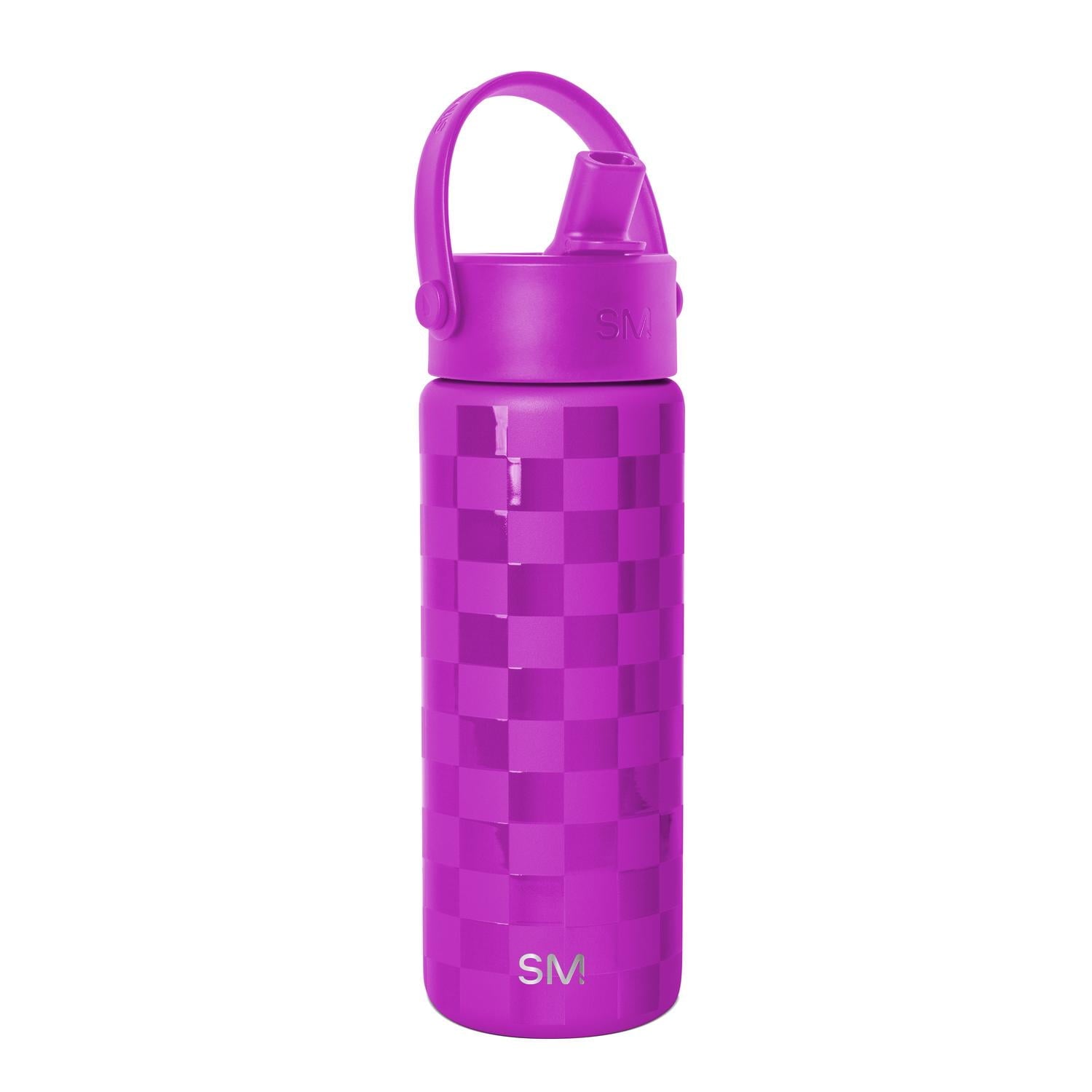 Simple Modern 18 fl oz Insulated Stainless Steel Summit Wide Mouth Water Bottle with Handle and Straw Lid|Black and White Checkmate YNCR