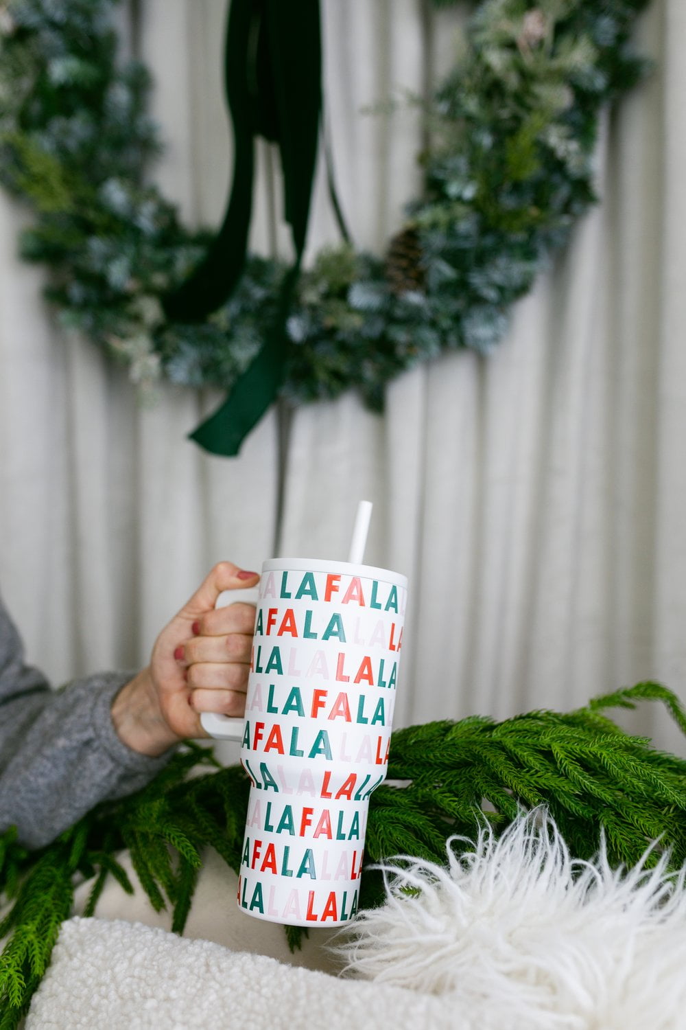 Simple Modern 30 fl oz Insulated Stainless Steel Trek Tumbler with Straw Lid | Seaglass Sage and Cream Checkmate YPTM