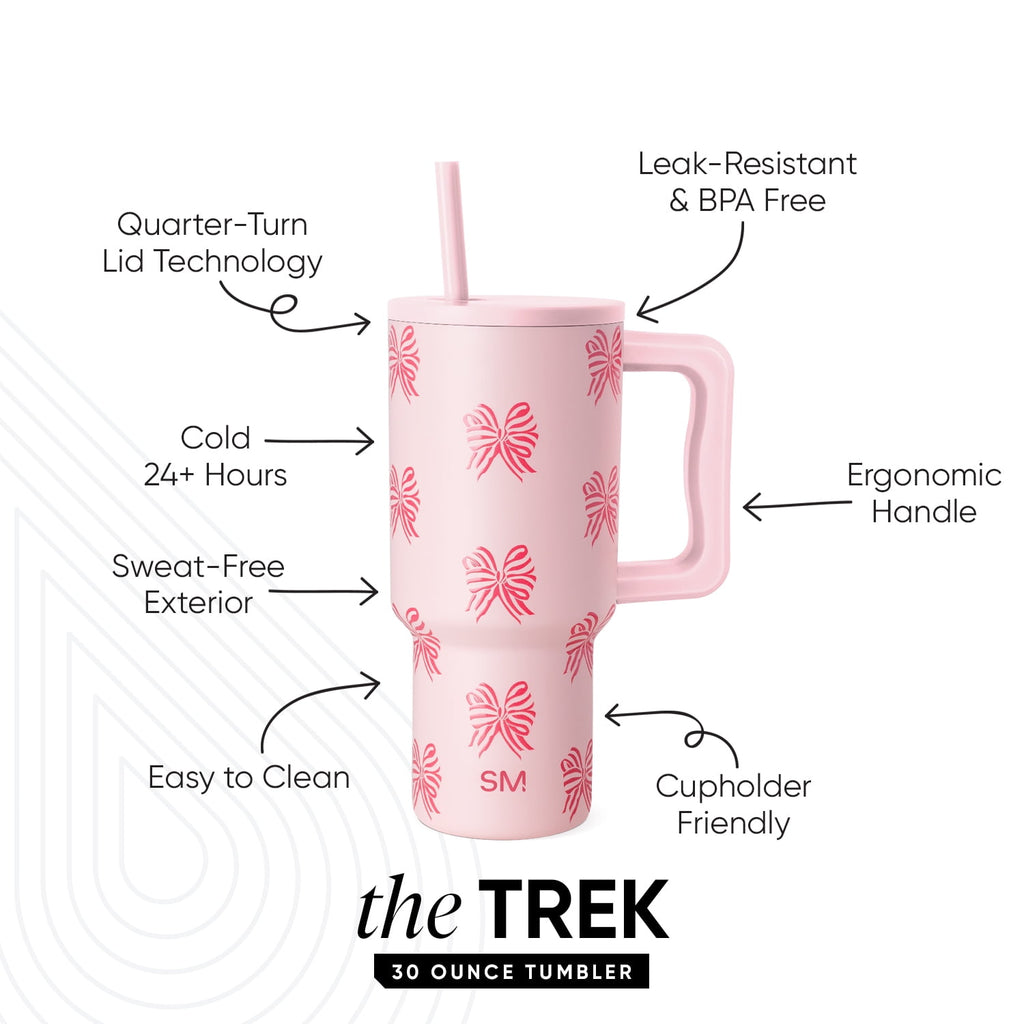 Simple Modern 30 fl oz Insulated Stainless Steel Trek Tumbler with Straw Lid | Seaglass Sage and Cream Checkmate YPTM
