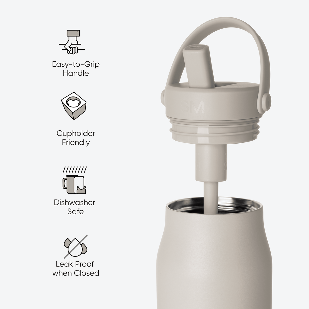 Simple Modern 34 fl oz Insulated Stainless Steel Mesa Wide Mouth Water Bottle with Handle and Push Button Straw Lid | Mystifying Blue Checkmate NS9D