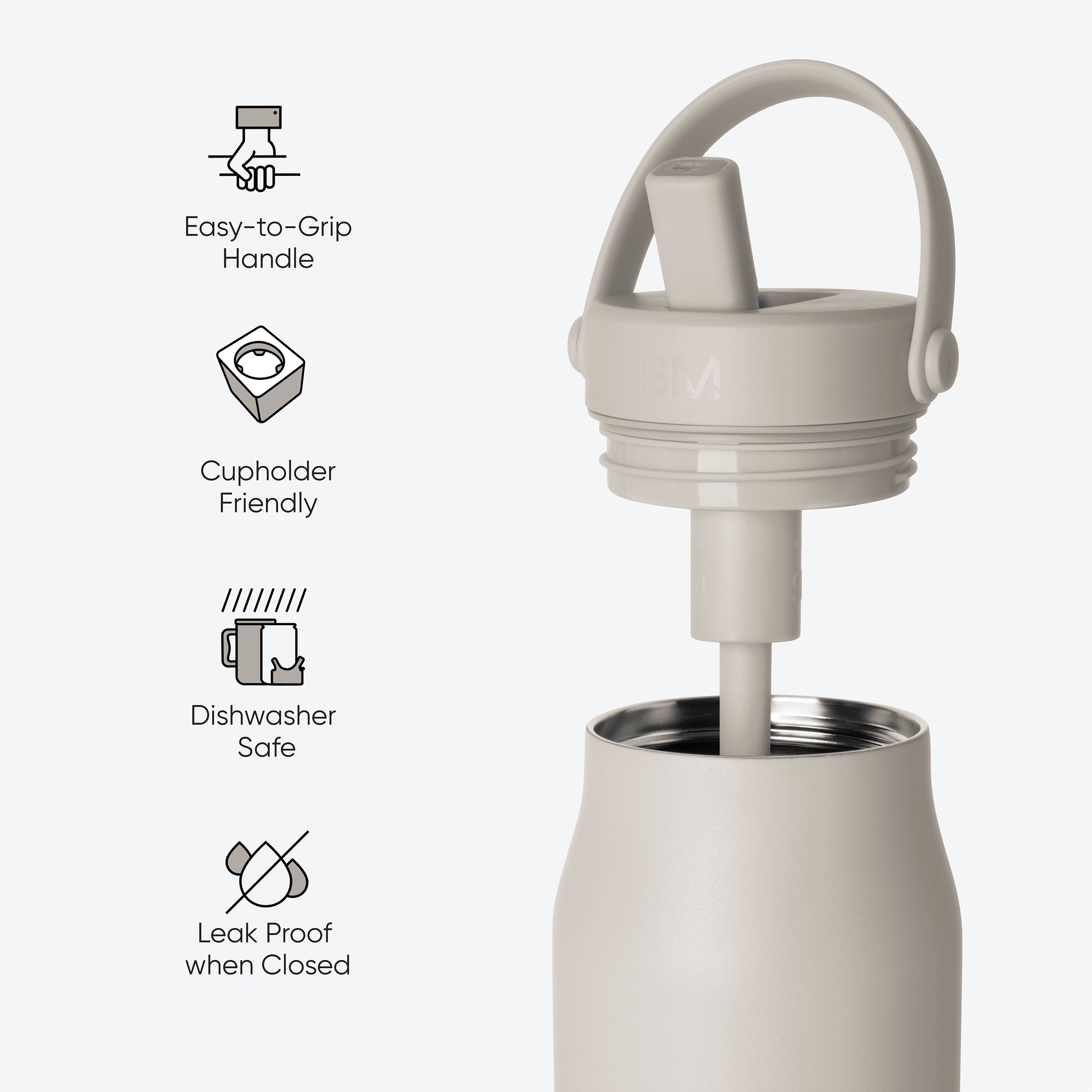 Simple Modern 34 fl oz Insulated Stainless Steel Mesa Wide Mouth Water Bottle with Handle and Push Button Straw Lid | Mystifying Blue Checkmate NS9D