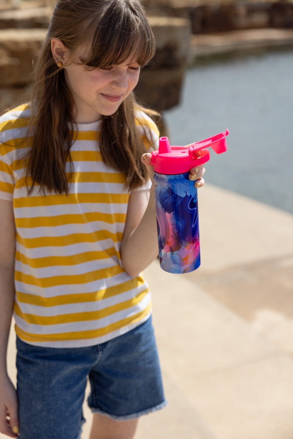Simple Modern 18 fl oz Insulated Stainless Steel Summit Water Bottle with Covered Silicone Straw Lid | Dreamcicle ULNJ