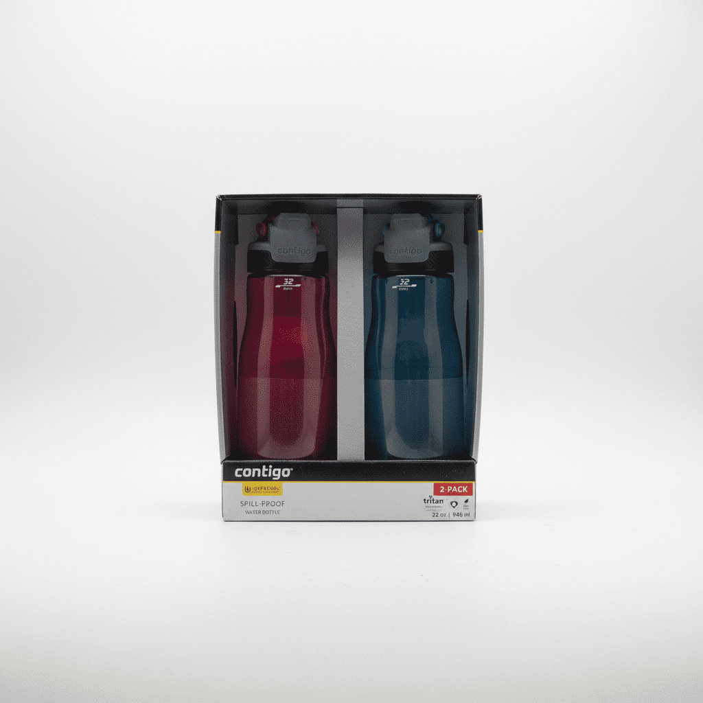 Contigo 32oz AutoSeal Fit Water Bottle 2-Pack Sangria Juniper New Damaged Box HNFL