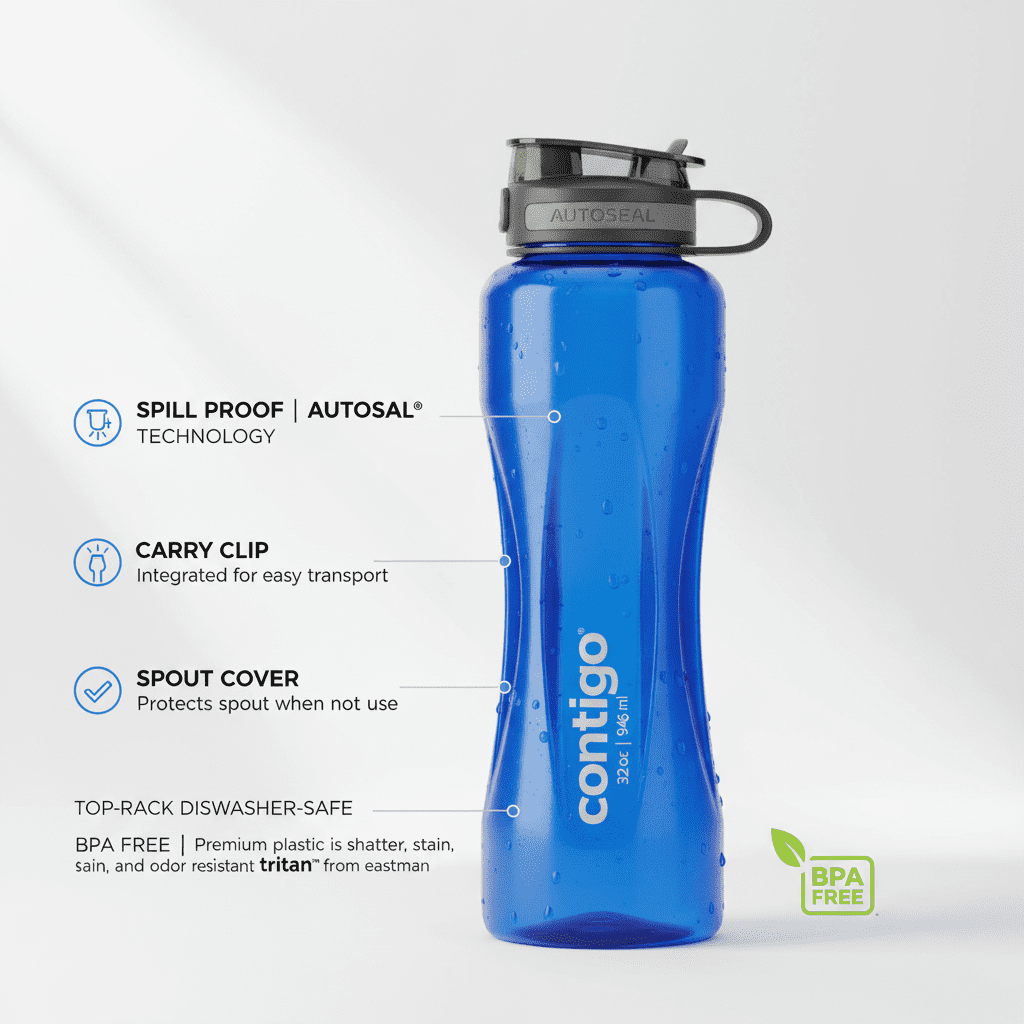 Contigo 32oz AutoSeal Fit Water Bottle 2-Pack Sangria Juniper New Damaged Box HNFL