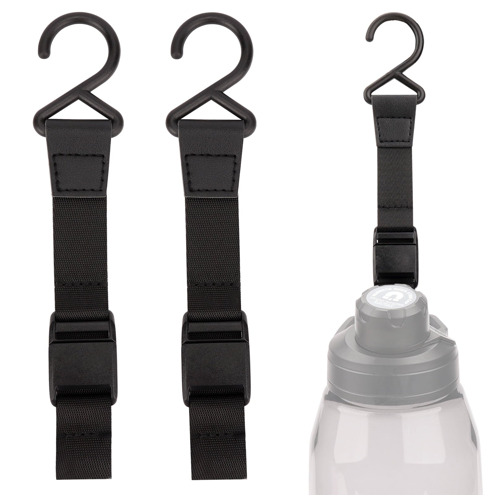Linkidea 2 Pack Fence Hooks for Sport Water Bottle, Compatible with CamelBak Chute Mag Steel/Tritan 20/24/25/32/40/50oz, S Shaped Hook Hanger Magnetic Buckle for Outdoor Sports Camping 7RWX