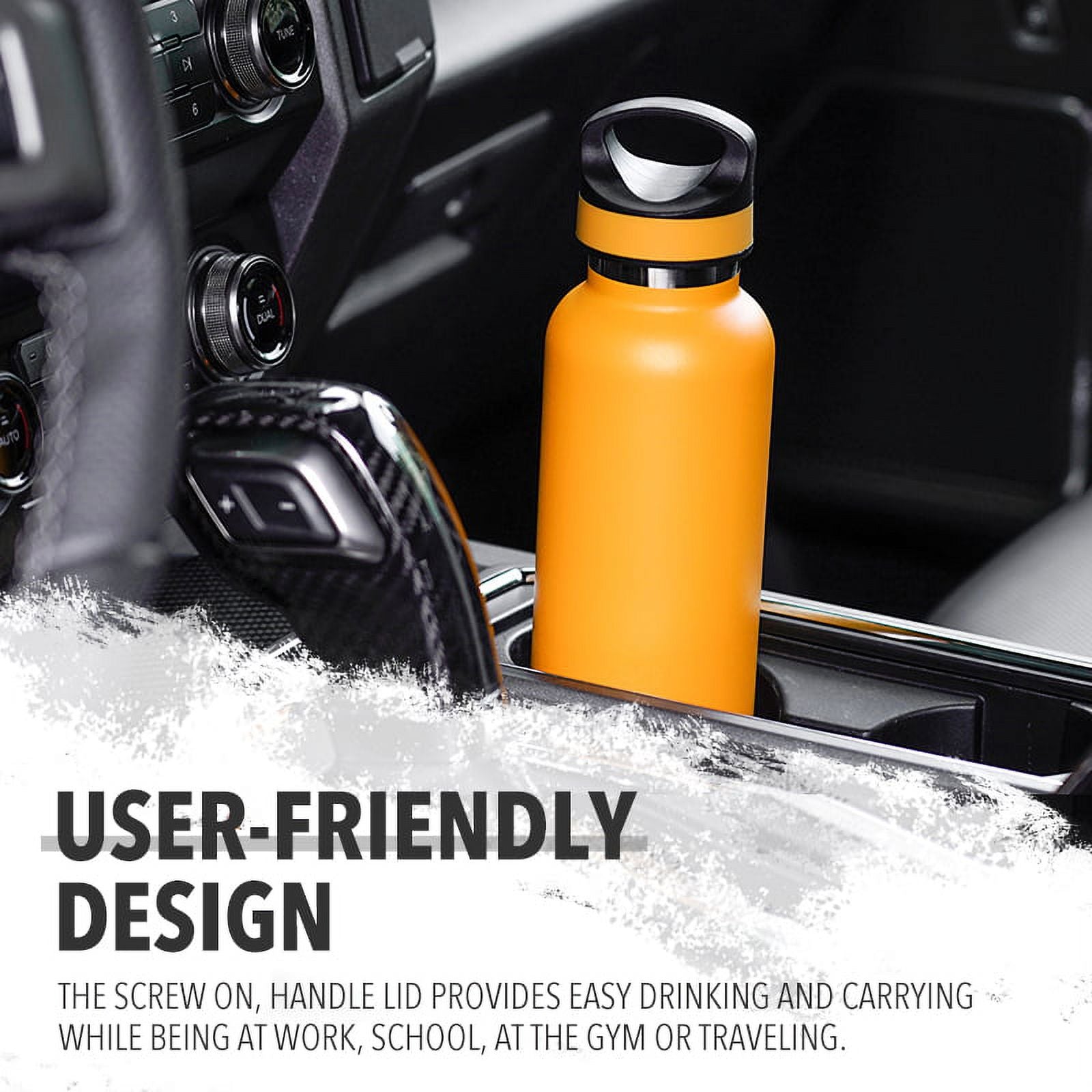 LIFE'S EASY 20 oz. Sports Insulated Water Bottle with Lid. Stainless Steel Vacuum Double Wall Thermo for Modern Hot and Cold Drinks, Simple Metal Hydro Canteen for Travel Men and Women (White) A19S