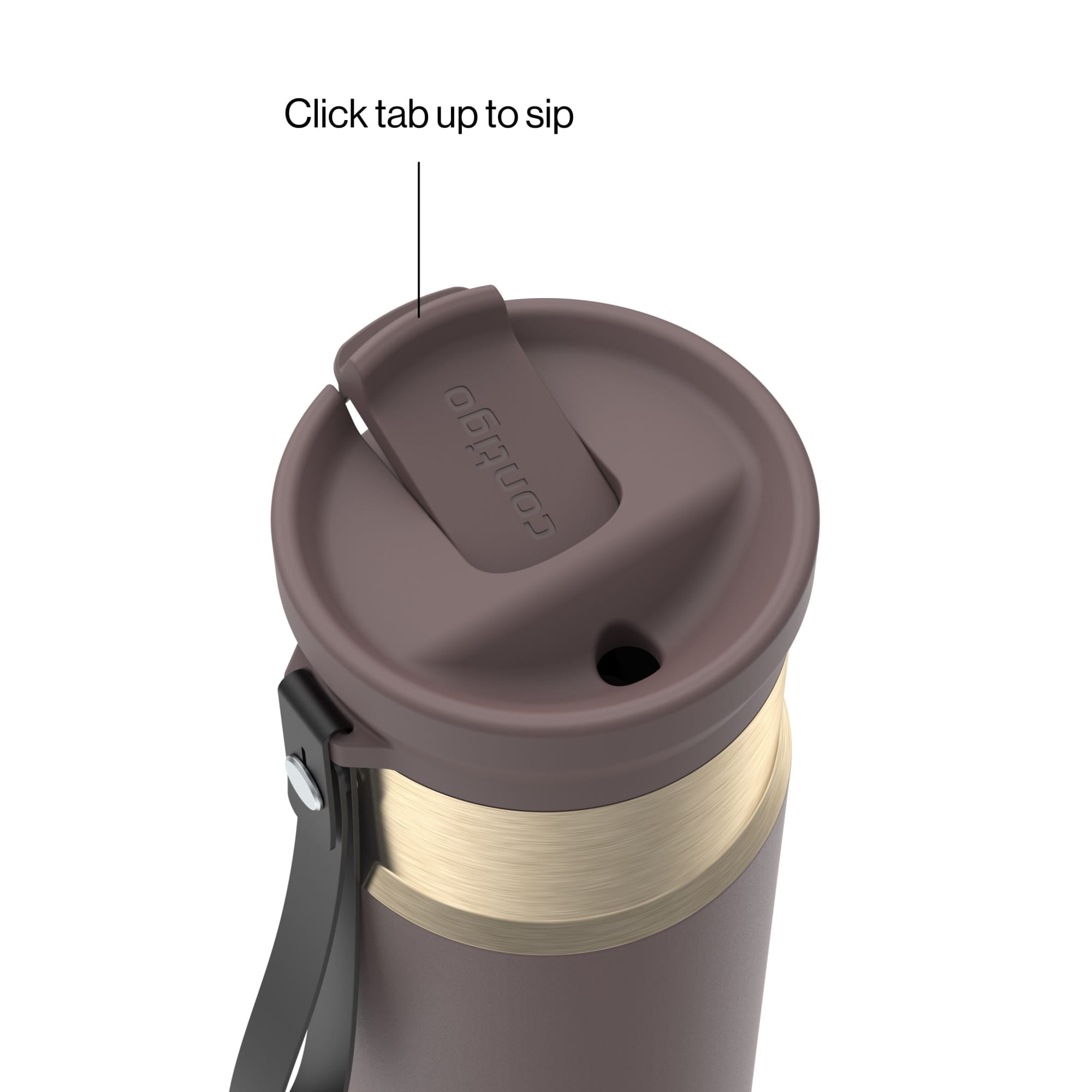 Contigo SnapSeal 16 oz Leakproof Stainless Steel Water Bottle with Carrying Strap VQKF