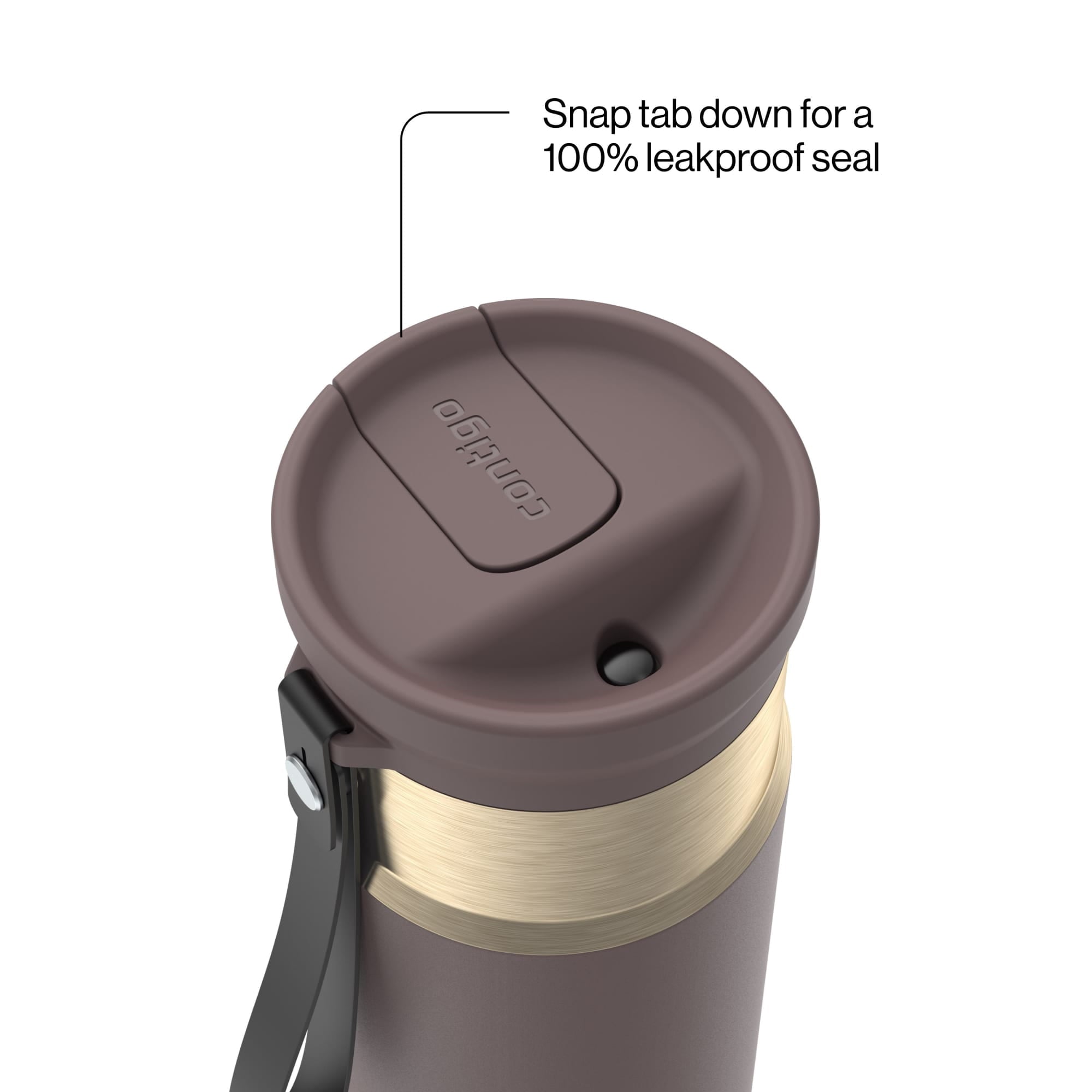 Contigo SnapSeal 16 oz Leakproof Stainless Steel Water Bottle with Carrying Strap VQKF