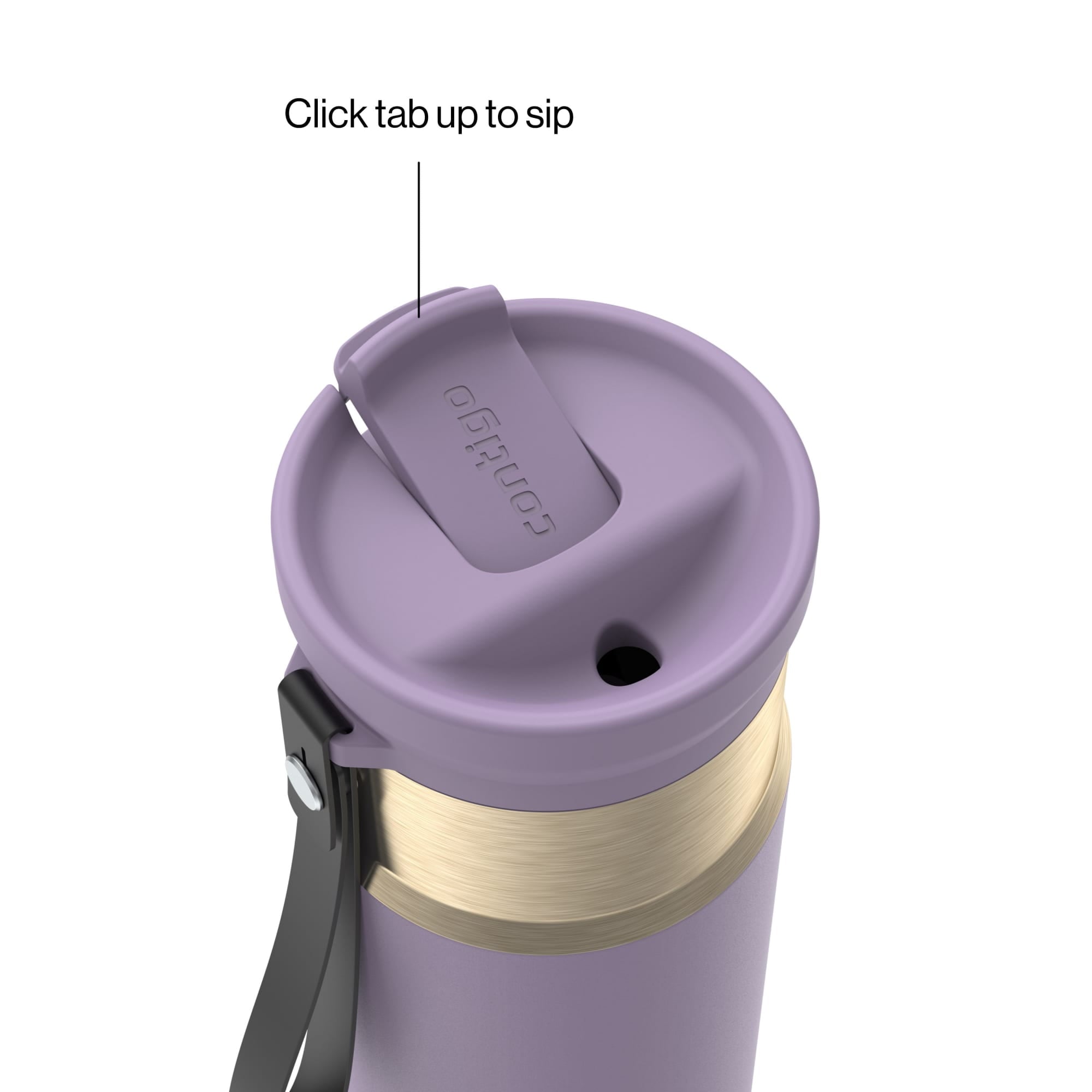 Contigo SnapSeal 16 oz Leakproof Stainless Steel Water Bottle with Carrying Strap VQKF