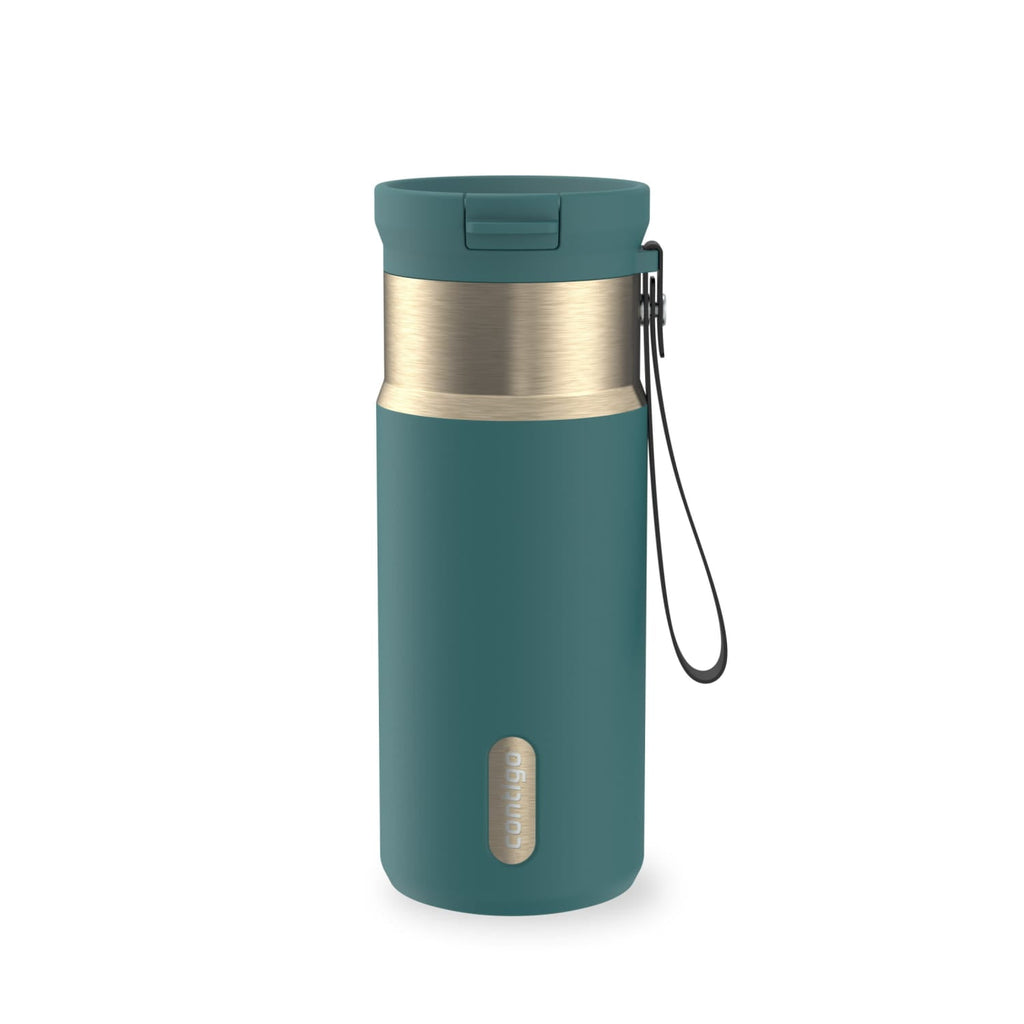 Contigo SnapSeal 16 oz Leakproof Stainless Steel Water Bottle with Carrying Strap VQKF