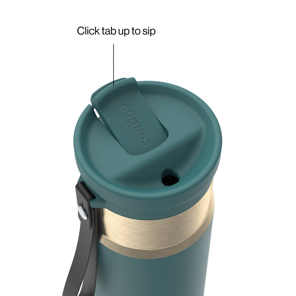 Contigo SnapSeal 16 oz Leakproof Stainless Steel Water Bottle with Carrying Strap VQKF