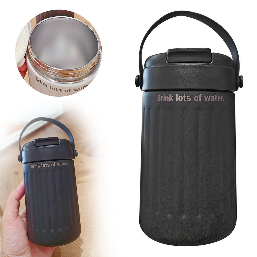 BinKFF Simple Modern Travel Coffee Mug, Insulated Coffee Tumblers with Lid, Double Walled Iced Travel Coffee Mug for Woman and Man Stainless Steel Tumbler with Handle 5QU3