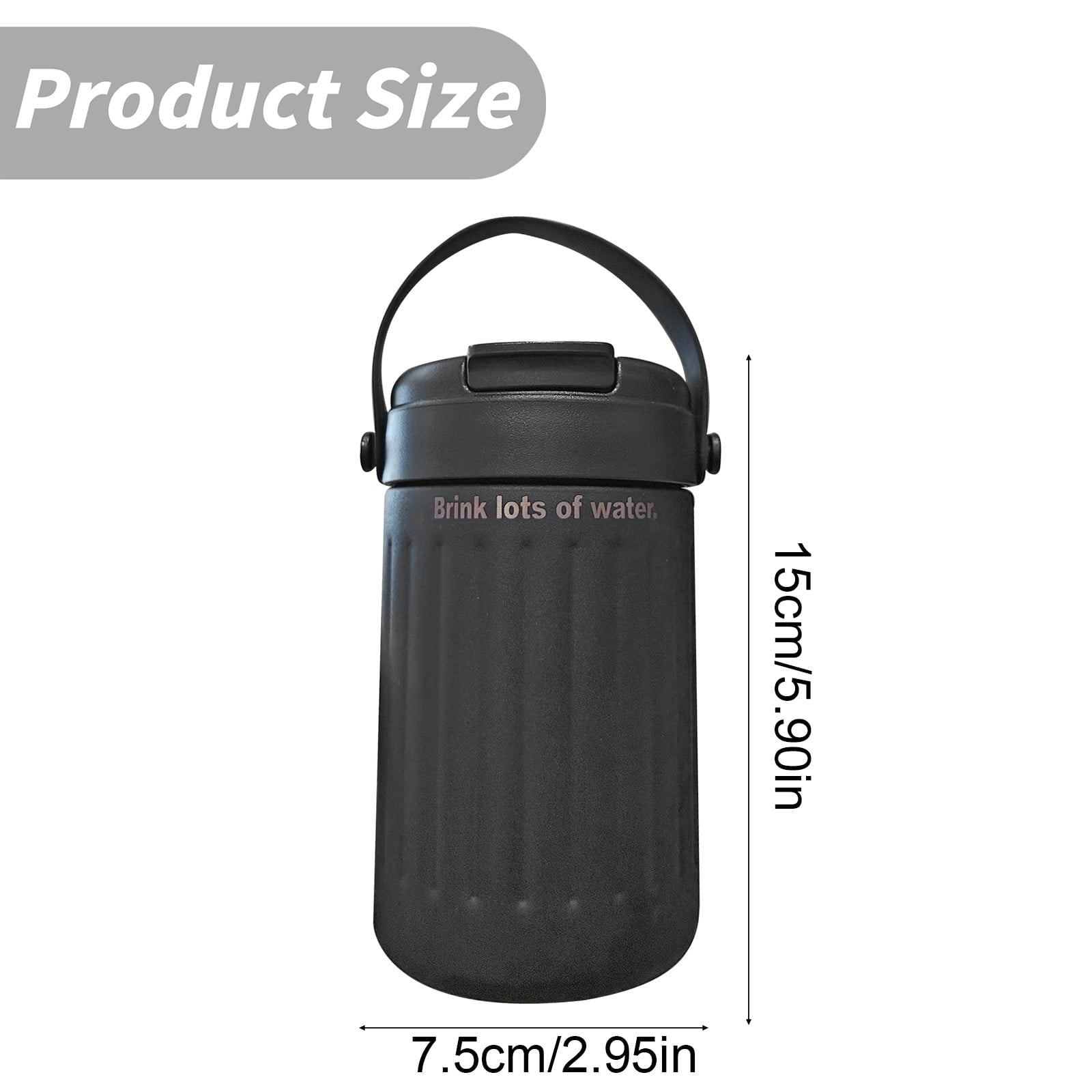 BinKFF Simple Modern Travel Coffee Mug, Insulated Coffee Tumblers with Lid, Double Walled Iced Travel Coffee Mug for Woman and Man Stainless Steel Tumbler with Handle 5QU3