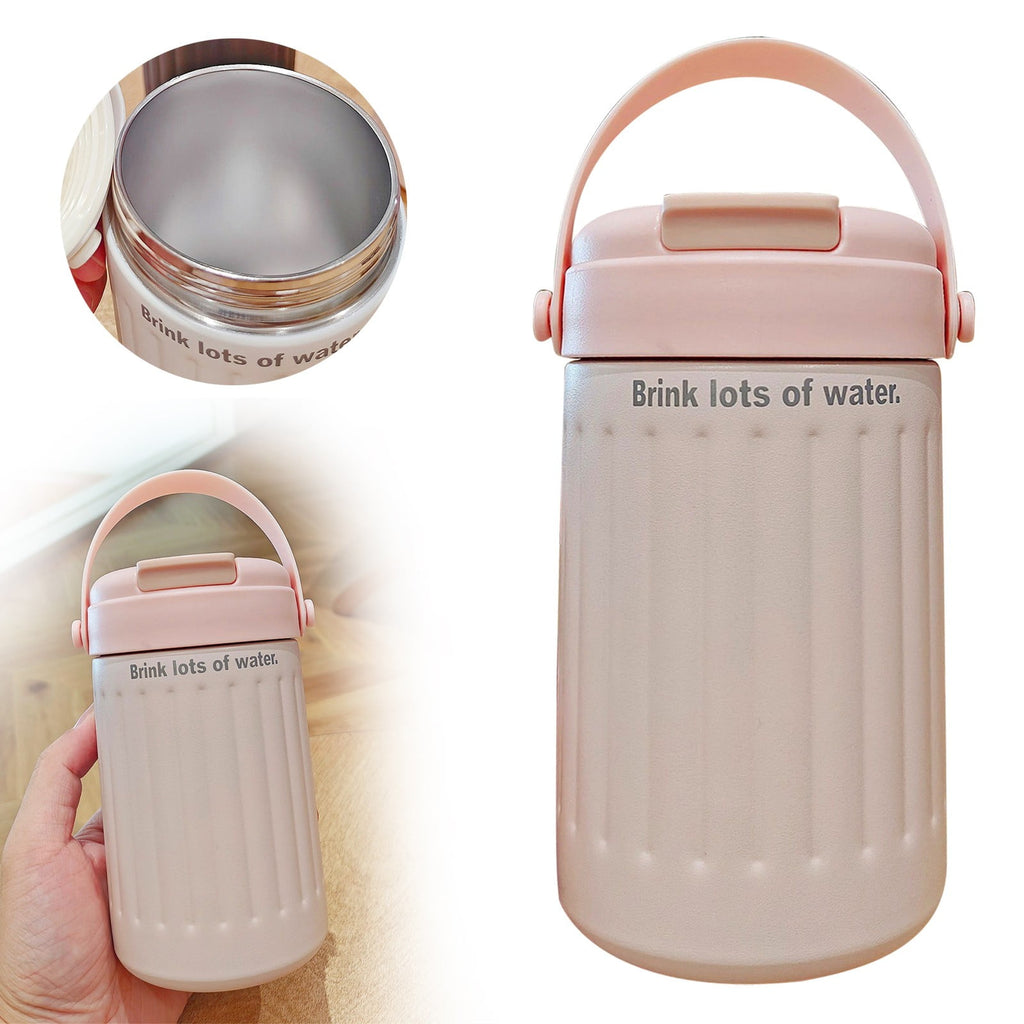 BinKFF Simple Modern Travel Coffee Mug, Insulated Coffee Tumblers with Lid, Double Walled Iced Travel Coffee Mug for Woman and Man Stainless Steel Tumbler with Handle 5QU3