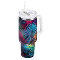 30 oz Insulated Stainless Steel Tumbler Double Wall Stainless Steel Tumbler with 2-Way Drinking Vibrant and Shimmering Jungle 2KTJ