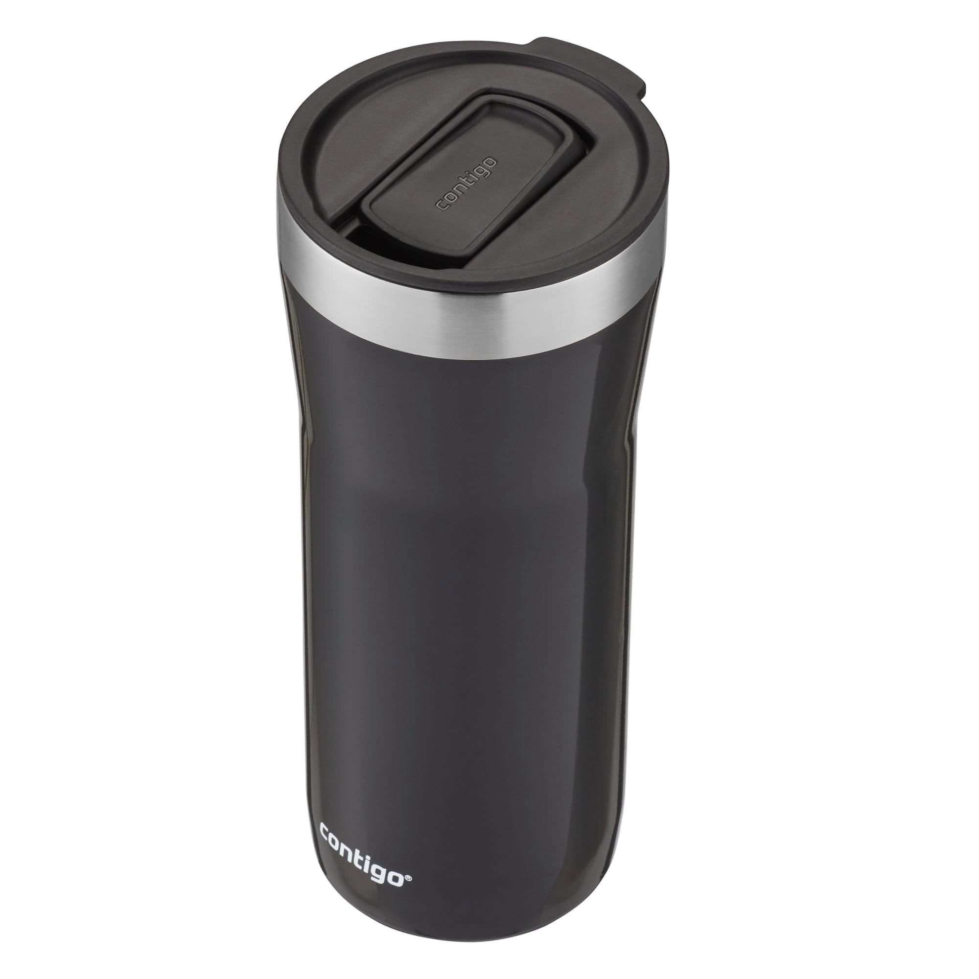 Contigo Streeterville Stainless Steel Tumbler with Plastic Straw and Splash-Proof Lid, Licorice, 32 fl. oz 4MEA