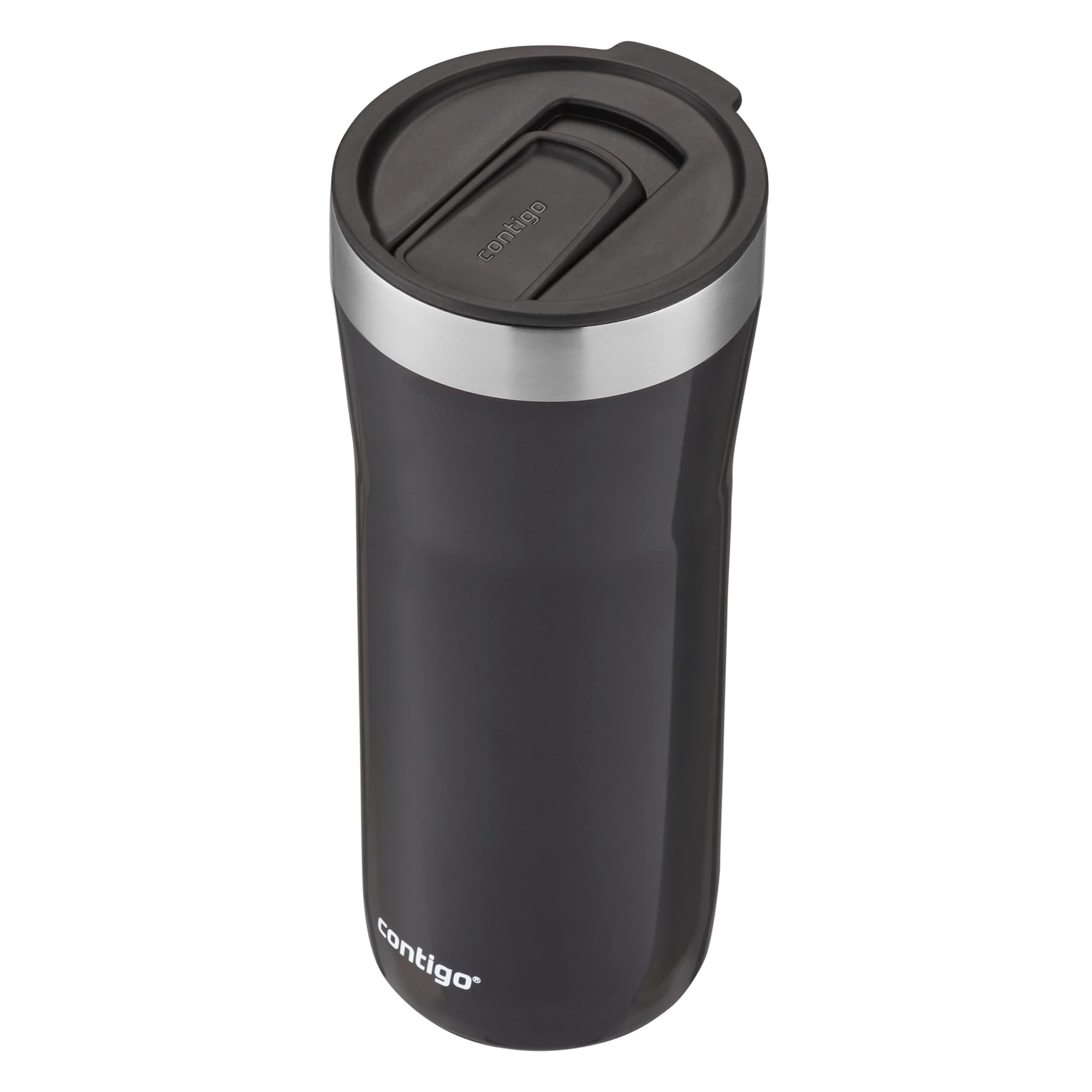 Contigo Streeterville Stainless Steel Tumbler with Plastic Straw and Splash-Proof Lid, Licorice, 32 fl. oz 4MEA