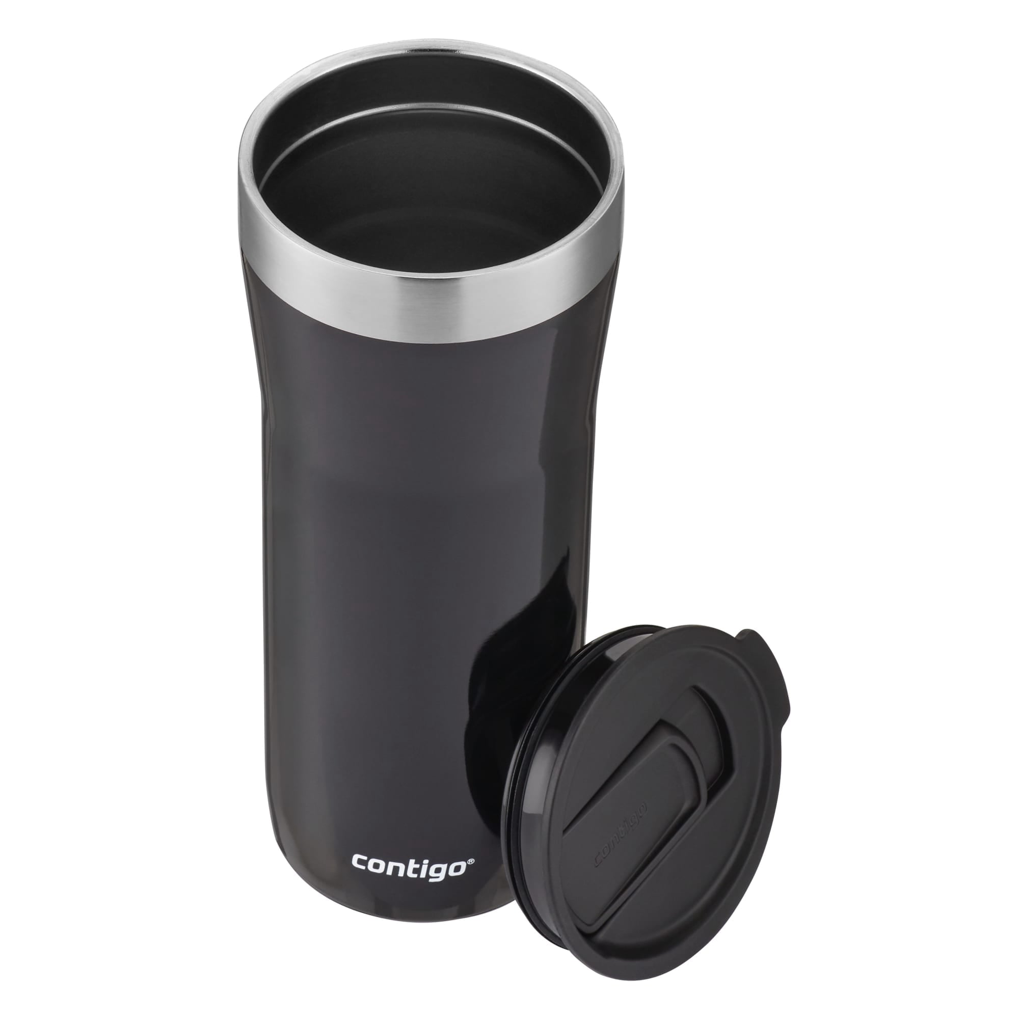 Contigo Streeterville Stainless Steel Tumbler with Plastic Straw and Splash-Proof Lid, Licorice, 32 fl. oz 4MEA