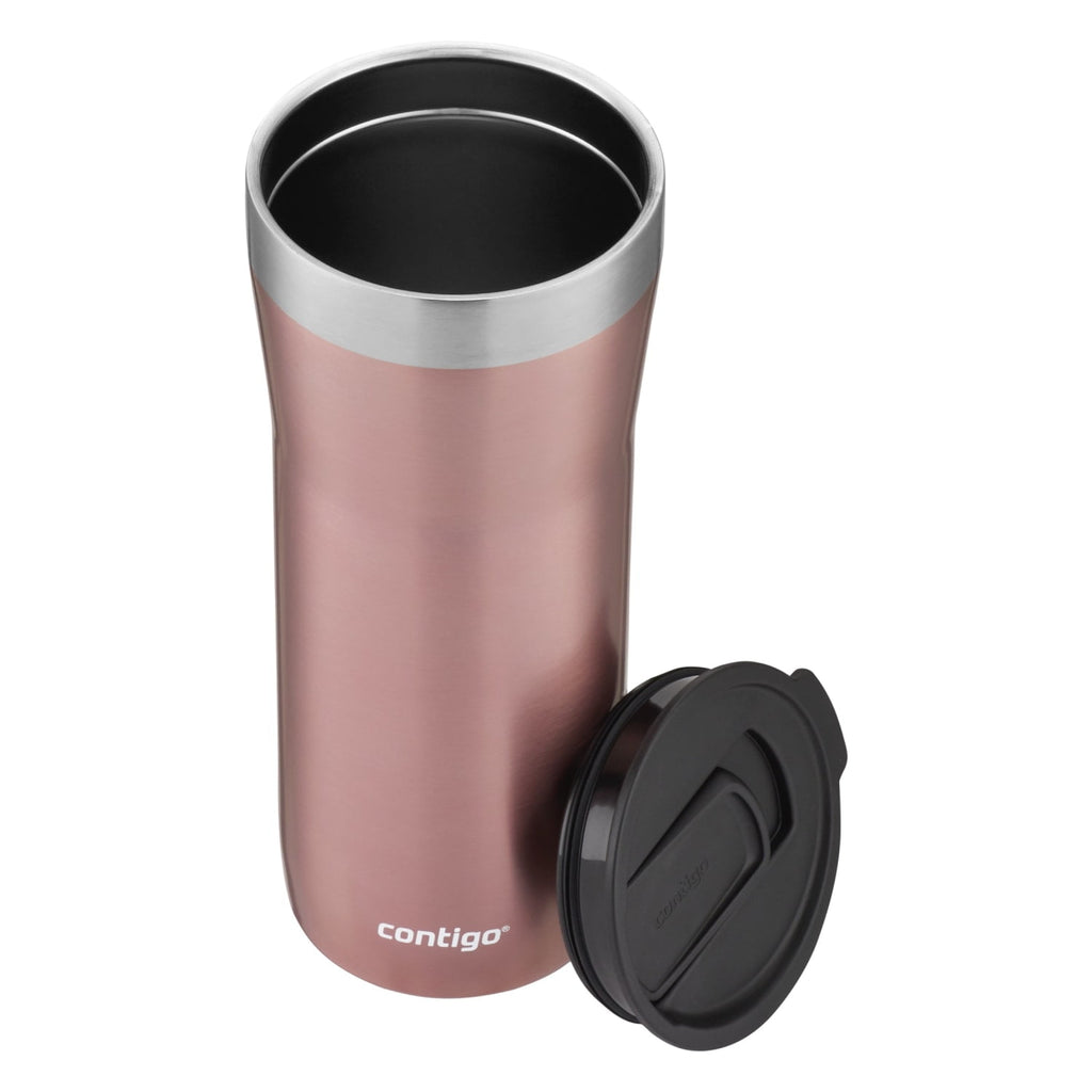 Contigo Streeterville Stainless Steel Tumbler with Plastic Straw and Splash-Proof Lid, Licorice, 32 fl. oz 4MEA