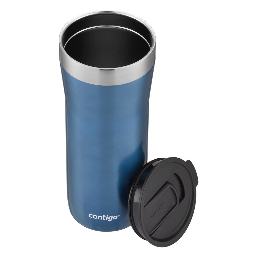 Contigo Streeterville Stainless Steel Tumbler with Plastic Straw and Splash-Proof Lid, Licorice, 32 fl. oz 4MEA