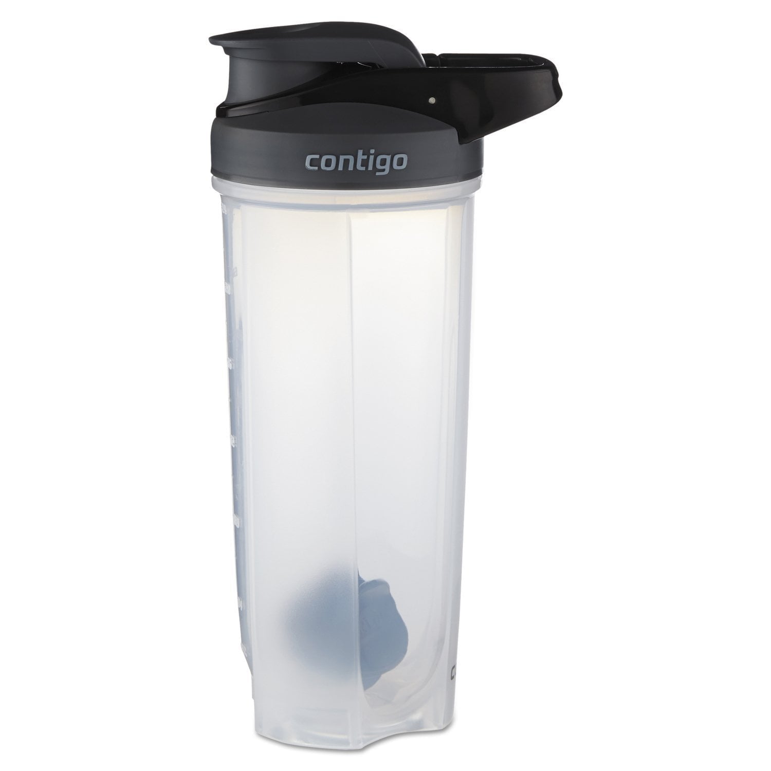 Contigo Shake &amp; Go Fit 28 oz Black and Clear Shaker Bottle with Flip-Top and Wide Mouth Lid EAGG