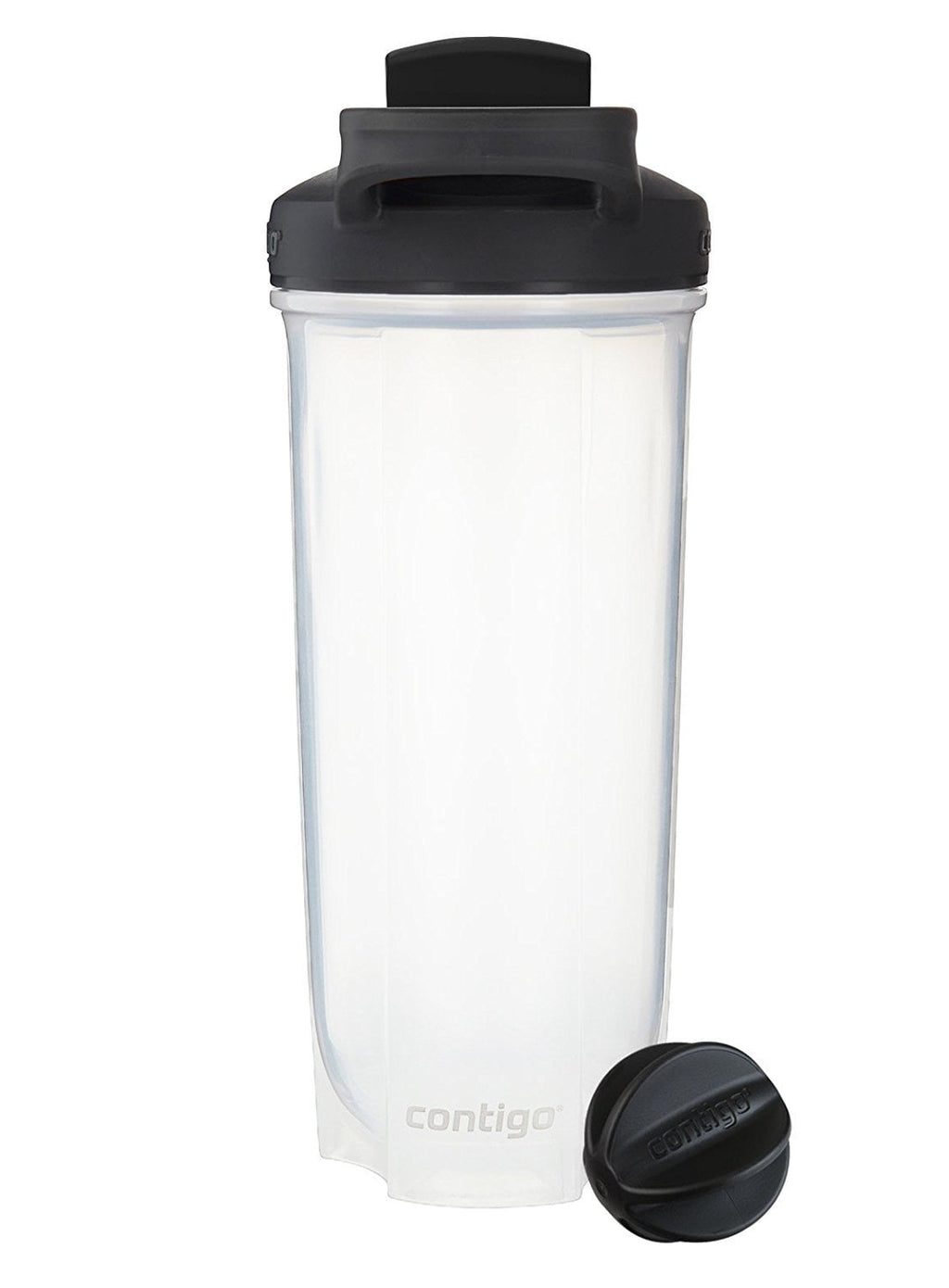 Contigo Shake &amp; Go Fit 28 oz Black and Clear Shaker Bottle with Flip-Top and Wide Mouth Lid EAGG