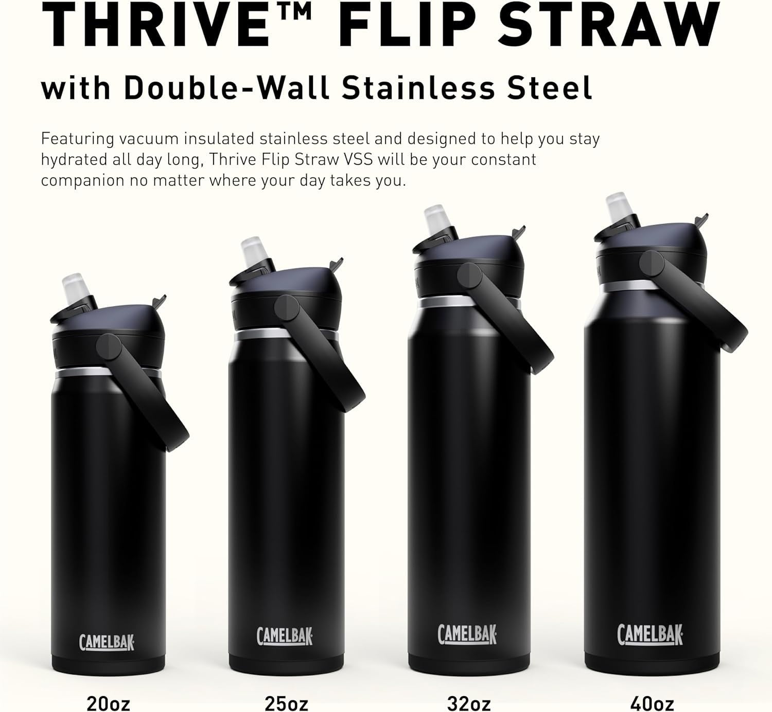 CamelBak Thrive™ Flip Straw Insulated Stainless Steel Water Bottle, 20oz, Moss 7P24
