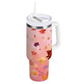 30 oz Insulated Stainless Steel Tumbler Double Wall Stainless Steel Tumbler with 2-Way Drinking Autumn Leaves Falling KXBZ