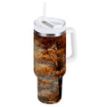 30 oz Insulated Stainless Steel Tumbler Double Wall Stainless Steel Tumbler with 2-Way Drinking Beautiful Autumn Forest USBF