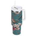 30 oz Insulated Stainless Steel Tumbler Double Wall Stainless Steel Tumbler with 2-Way Drinking Birds and Cherry Pattern TNXK