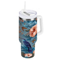 30 oz Insulated Stainless Steel Tumbler Double Wall Stainless Steel Tumbler with 2-Way Drinking Birds and Flowers VR5W