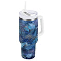 30 oz Insulated Stainless Steel Tumbler Double Wall Stainless Steel Tumbler with 2-Way Drinking Butterflies Books and Flowers TJRO